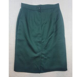 Pitlochry Scotland Pure New Wool Pencil Skirt Forest Green Vintage Size 16